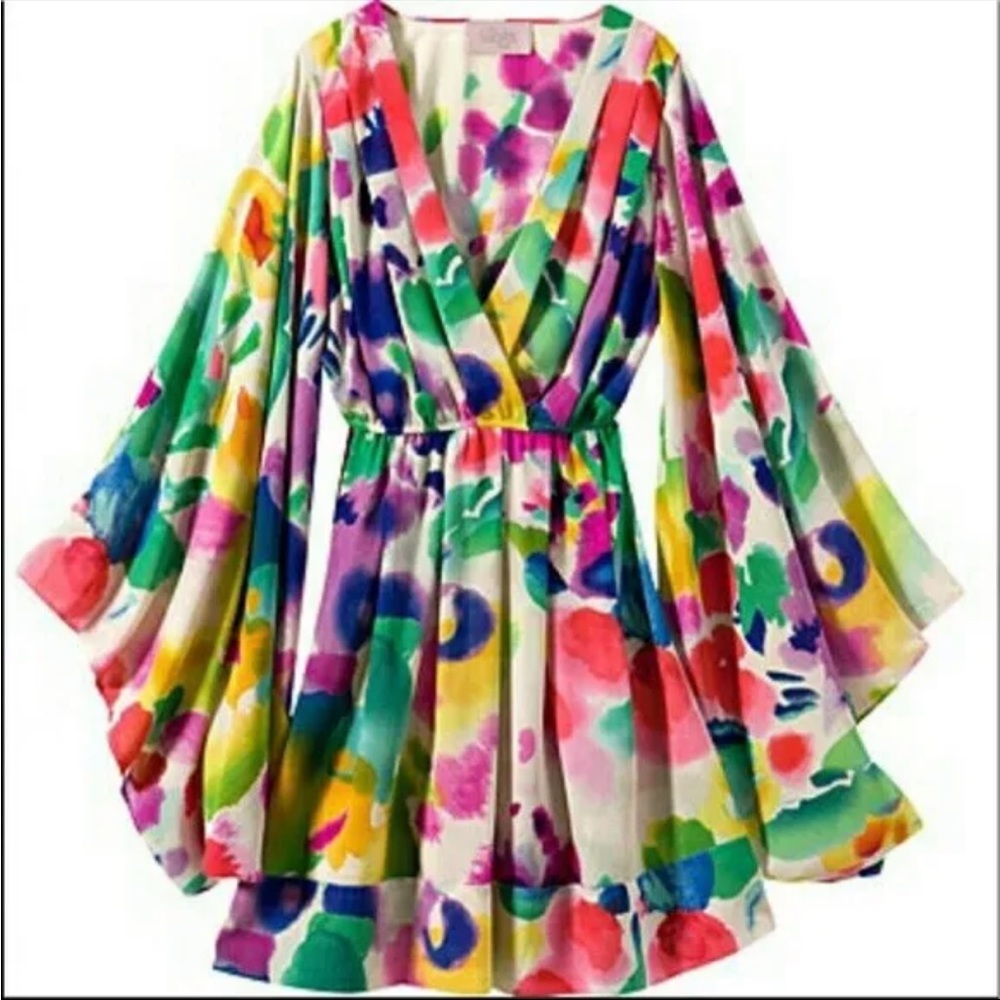 H&M Garden Collection watercolor kimono dress 4